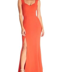 Dress the population Monroe side slit gown
